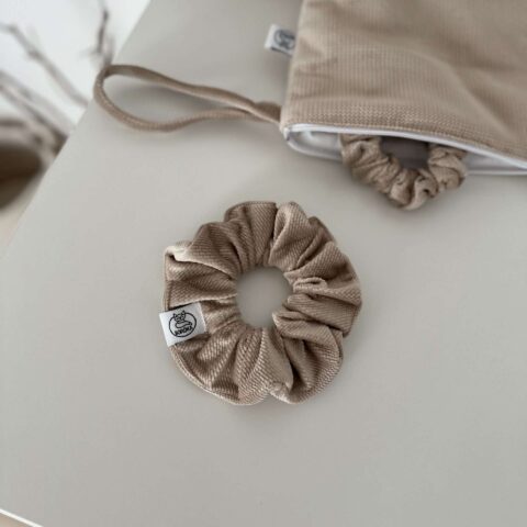 Scrunchie, kímélő hajgumi - Bézs