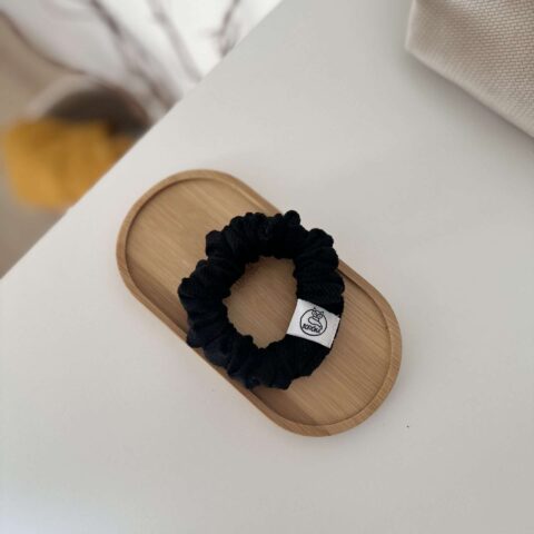 Scrunchie, kímélő hajgumi - Fekete